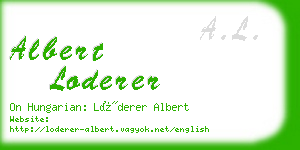 albert loderer business card